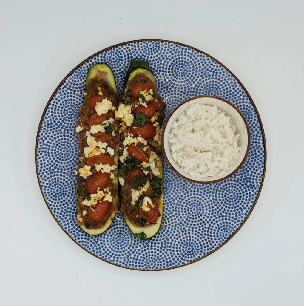 Gevulde courgette met rijst recept